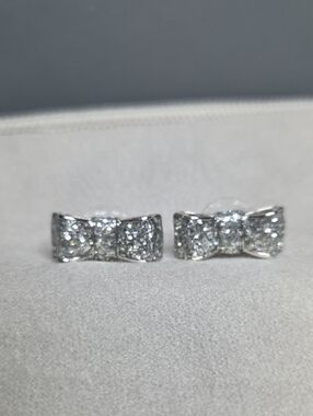 kate spade Silver Pavé Bow Stud Earrings